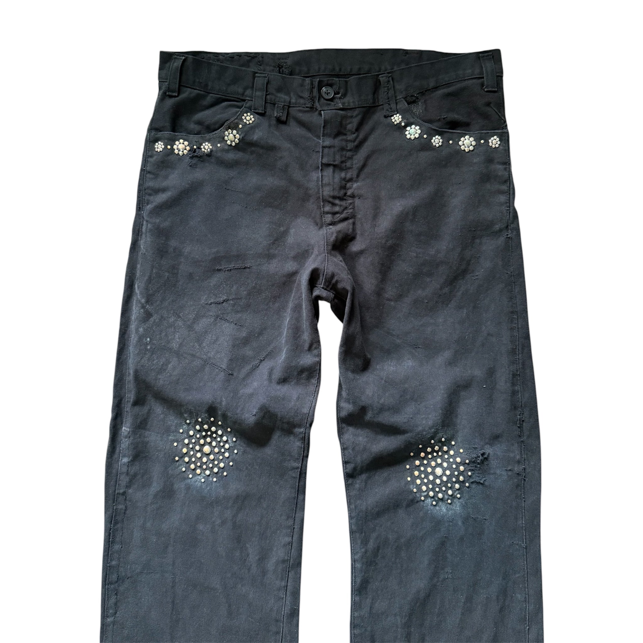 studded straight legs